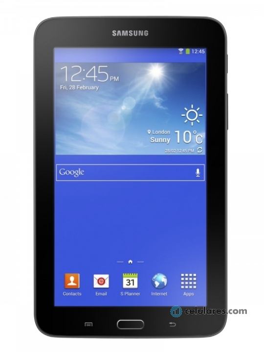 Fotografías Frontal de Tablet Samsung Galaxy Tab 3 Lite 7.0 Negro. Detalle de la pantalla: Pantalla de inicio